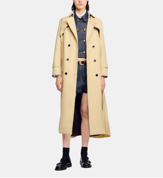 Trench ceinturé double boutonnage - Sandro - Beige
