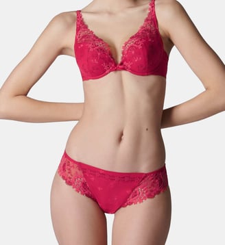 Culotte Rubis dentelle guipure - Simone Pérèle - Rouge