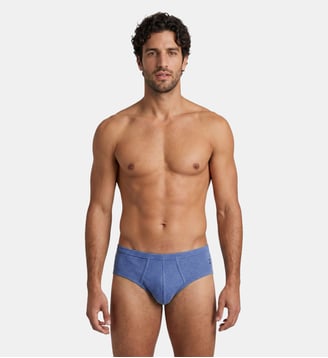 Slip Y-Front Army Ribbed - Ron Dorff - Bleu