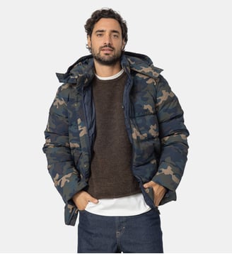 Doudoune à capuche amovible Grand Froid Riven camo - Jott - Camouflage bleu nuit