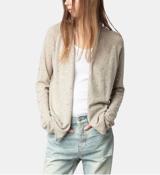 Cardigan Daffy 100% Cachemire - Zadig&Voltaire - Beige geology