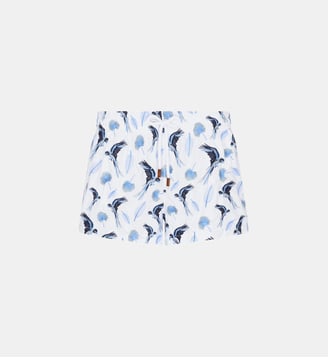 Short de bain brodé Papagaio - Édition Limitée - Vilebrequin - Blanc