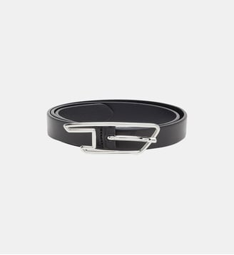 Ceinture 2 cm en cuir pull-up avec boucle D - Diesel - Noir