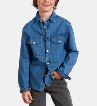 Chemise en denim - Cyrillus - Bleu foncé uni