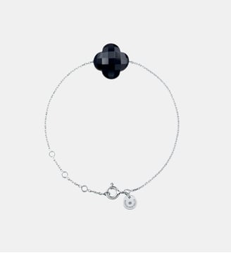 Bracelet, onyx, or blanc - Morganne Bello - Or blanc