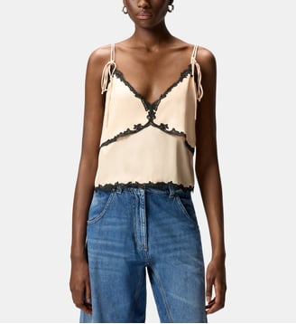 Top avec empiècements en dentelle - Pinko - Noir