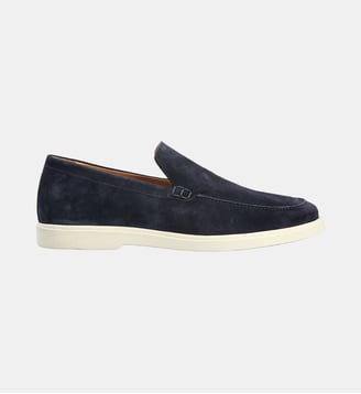 Mocassin vittorino - cuir velours - Colisée Paris - Bleu marine
