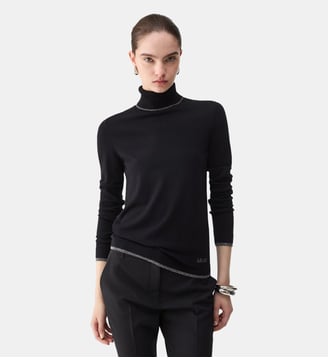 Pull col roulé avec profili Lurex® - Liu Jo - Noir