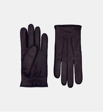 Gants Arthur Homme Cuir Doublés Cachemire - Agnelle - Noir