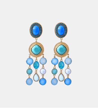 Boucles d'oreilles clips   - Louise - Satellite - Bleu turquoise