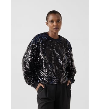 Sweat à sequins Jeanne - Jott - Noir et marine