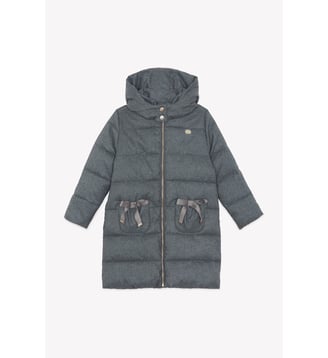 Manteau -   capuche nœuds - Tartine Et Chocolat - Gris clair
