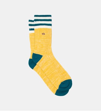 Chaussettes en coton épais club - Billybelt - Jaune vert et blanc