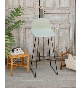 Chaise haute contemporaine Alma N°1761- Produit chiné - Debongout - Vert d'eau