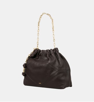 Sac M Cuir Bubble June Tote - Ba&sh - Marron foncé