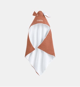 Cape de bain gaze de coton personnalisée Kumla - La Redoute Interieurs - Terre de sienne