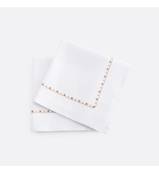 Lot de 2 serviettes de table en lin brodé - La Redoute Interieurs - Blanc