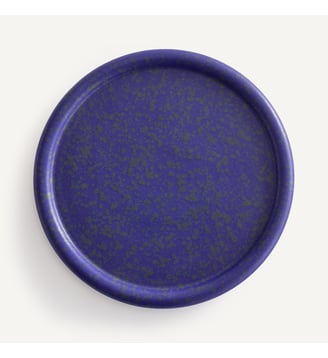 Lot 4 assiettes plates, grès émaillé mat - AM.PM - Bleu