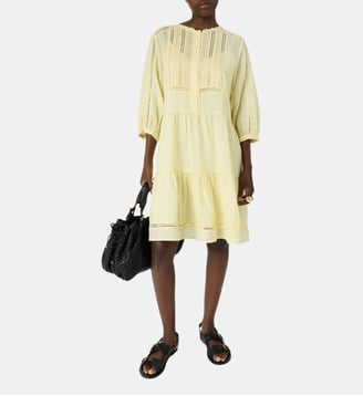 Robe courte et droite à dentelle - RIANE - Gerard Darel - Jaune