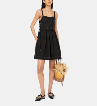 Mini-robe à lacets sur les côtés - Pinko - Noir