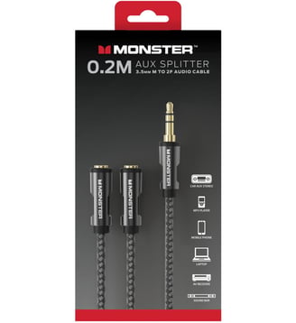 Câble Jack REPARTITEUR JACK 3.5 MM M/2F 0.15M - Monstercable - Beige