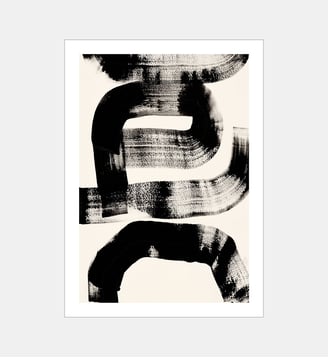 Poster   My Strokes - The Poster Club x Malene Birger - Poster & Frame - Beige et noir et brun