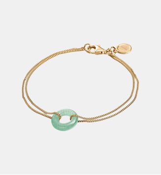 Bracelet en argent 925 doré 18K avec aventurine verte - Aristocrazy - Or