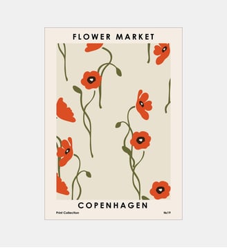 Poster   Flower Market Copenhagen - NKTN - Poster & Frame - Multicolore