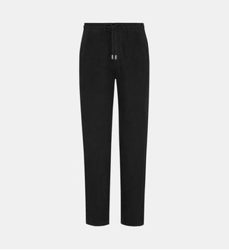 Pantalon large en lin uni - Vilebrequin - Noir