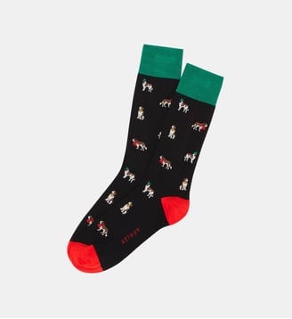 Chaussettes en coton - Wouf Noir - Arthur - Noir