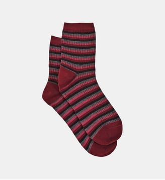 Chaussettes imprimé à rayures STRIPES - La Petite Etoile - Marron