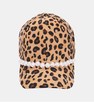 Casquette en velours et perles ALISE - Wild - Léopard