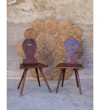 Paire de chaises alsaciennes Claude N°1573- Produit chiné - Debongout - Bois foncé