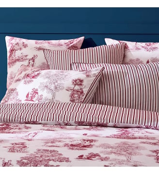Taie d'oreiller percale de coton - Garnier Thiebaut - Rouge