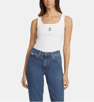 Débardeur slim étoile brodée - Guess Jeans - Écru