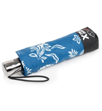 Parapluie xtra solide antiretournement, 28cm, déperlant, ouverture/fermeture automatique - Isotoner - Fleur coquillage bleu