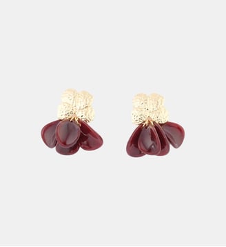 Boucles d'oreilles pendantes pétales bordeaux - Balaboosté - Bordeaux