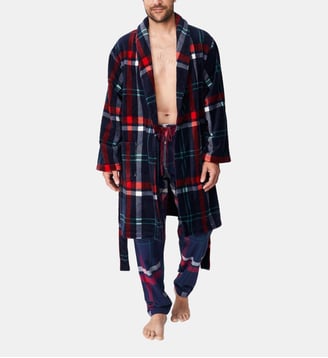 Robe de chambre polaire - Carreaux Hugo - Arthur - Bleu