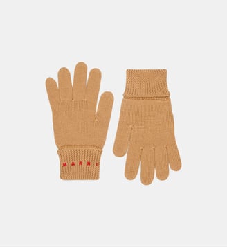 Gants en maille avec logo Marni