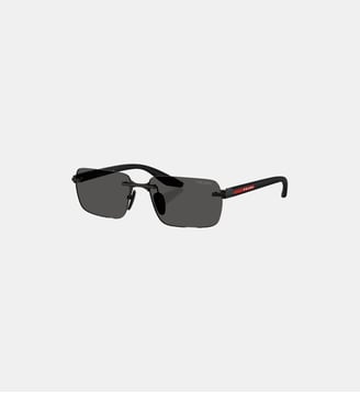 Lunettes de soleil Rectangulaire PS C52S - Prada Linea Rossa - Noir mat