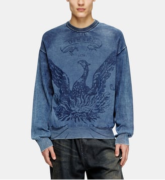 Pull indigo avec logo du phénix - Diesel - Bleu