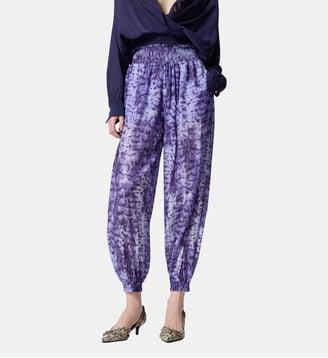 Pantalon large à imprimé serpent - Pinko - Violet lilas