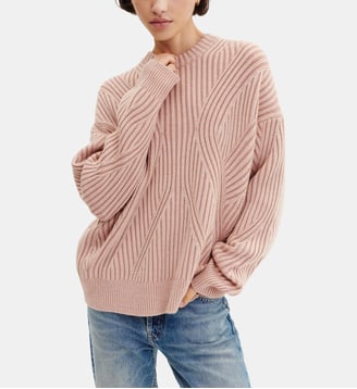 Pull oversized à côtes - Bompard - Rose eden