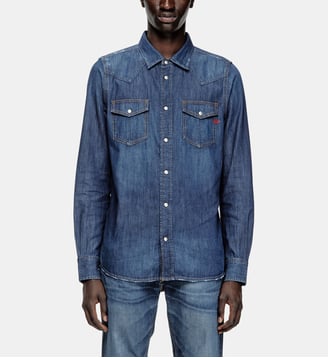 Surchemise en denim - Diesel - Bleu foncé