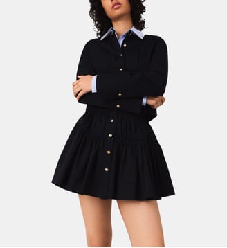 Jupe courte à taille élastique - Maje - Marine