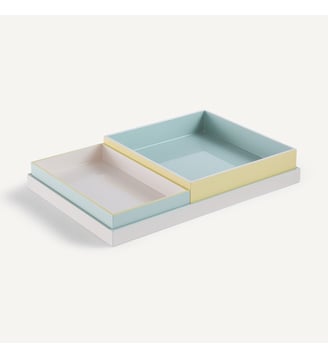 Lot de 3 plateaux laqués - AM.PM - Multicolore