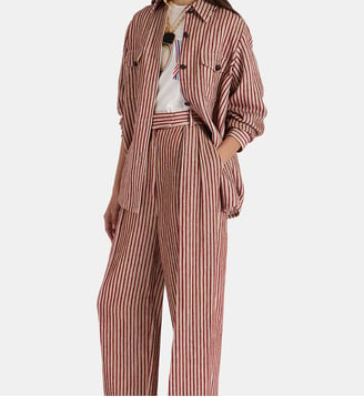 Pantalons Brooklyn Color Block Red/Beige - La DoubleJ - Rouge beige