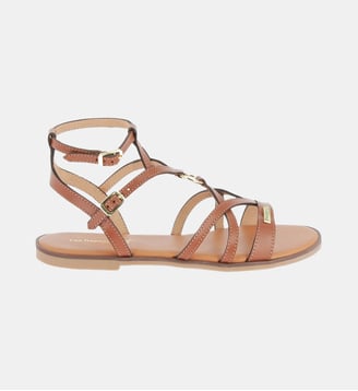 Sandales plates en cuir HATOMIK - Les Tropeziennes par M. Belarbi - Marron