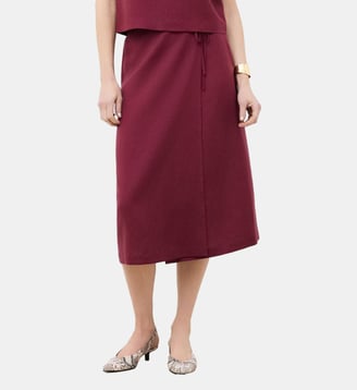 Jupe joudy - Motif uni - Coupe ajustée - Caroll - Bordeaux
