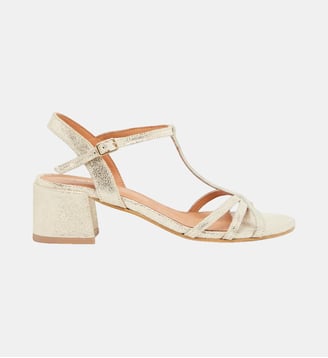Sandales à talons Adelia en cuir velours - Jonak - Doré